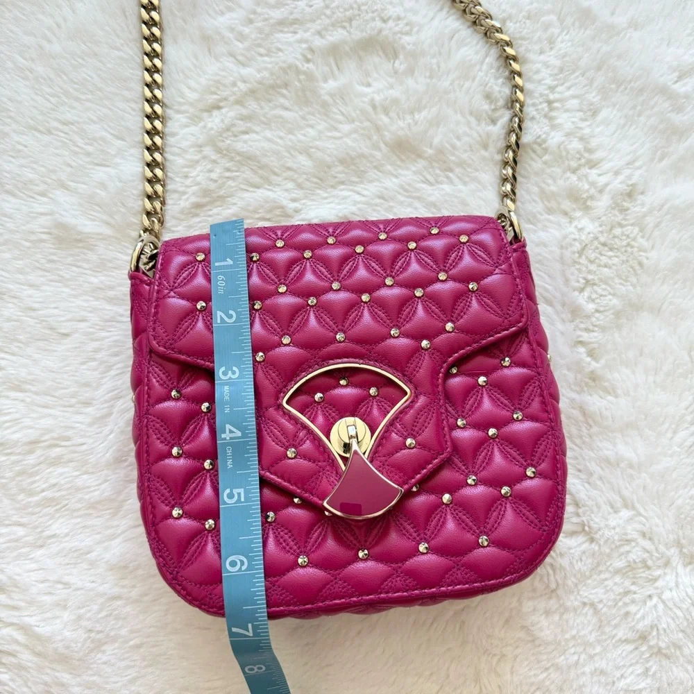 NWT!!! BVLGARI Divas Dream Bag Quilted Leather Medium Authentic Retail 1800$